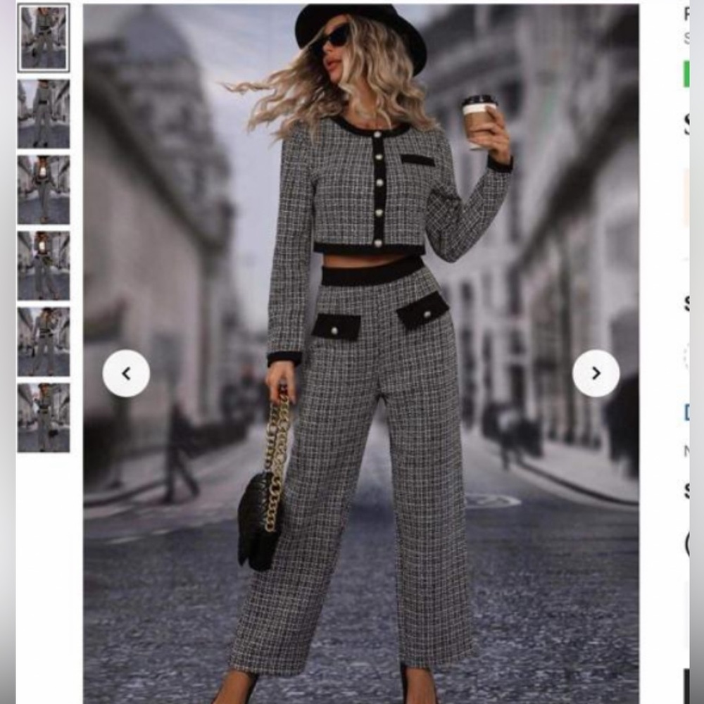 SHEIN NewWomen's Black and White Checkered Pantsuit size S